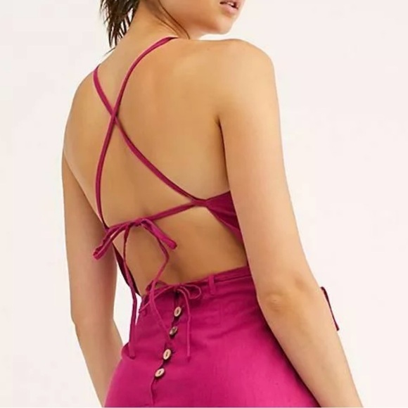 FREE PEOPLE 100% Cotton Tie Back Mini Dress - Picture 2 of 6